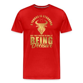 Taureau Signe du zodiaque Astrologie Horoscope Taureau - T-shirt bio Premium Homme - rouge - Devant - Damien (186cm)