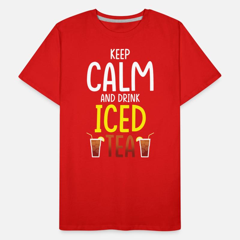Iced Tea Drink Design Keep Calm and Iced Tea Men's Premium Organic T-Shirt