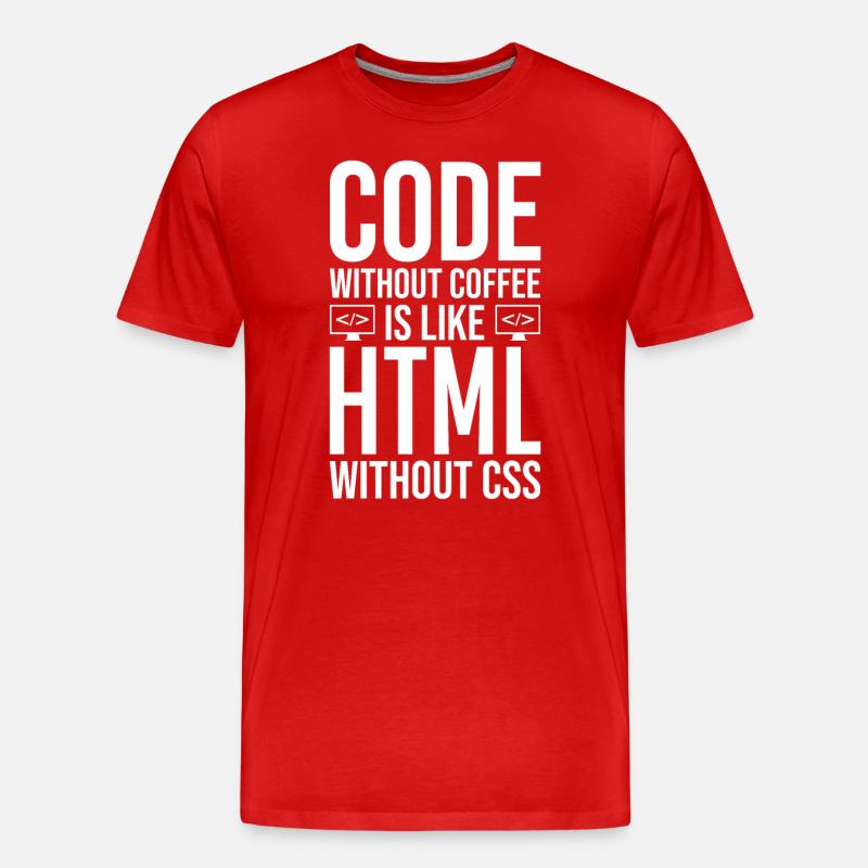 Coder Café Cadeau - T-shirt bio Premium Homme - rouge