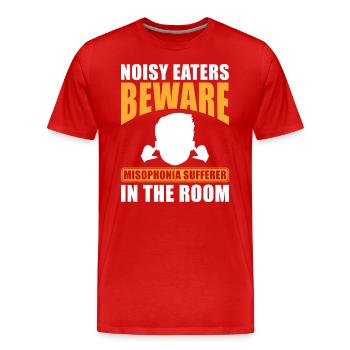Misophonie Mangeurs bruyants Méfiez-vous de la misophonie - T-shirt bio Premium Homme - rouge - Devant - Damien (186cm)