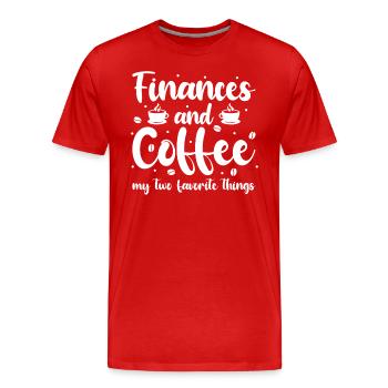 Finance Manager - Men's Premium Organic T-Shirt - red - Front - Damien (186cm)
