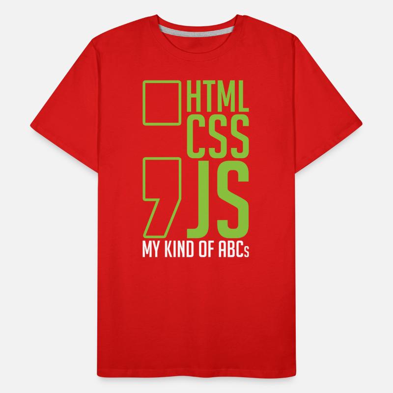 web developer gift html css js my kind of Men's Premium Organic T-Shirt