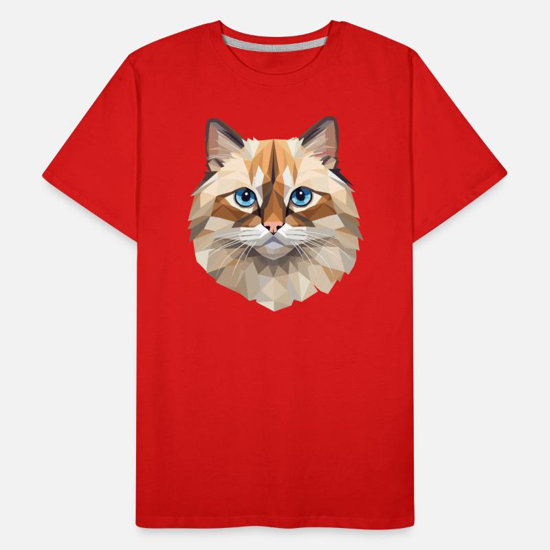 Conception de polygones de chat birman T-shirt bio Premium Homme