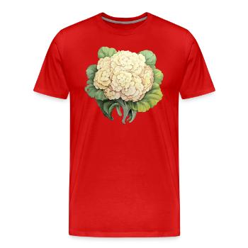 Légumes de chou-fleur - T-shirt bio Premium Homme - rouge - Devant - Damien (186cm)