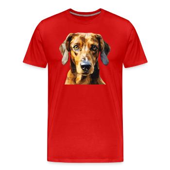 Teckel Chien viennois - T-shirt bio Premium Homme - rouge - Devant - Damien (186cm)