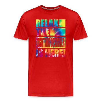 Concepteur d’éclairage drôle de dicton - T-shirt bio Premium Homme - rouge - Devant - Damien (186cm)