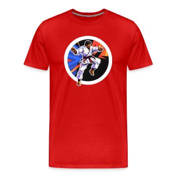 Karate Kampfkunst - Männer Premium Bio T-Shirt - Rot - Vorne - Damien (186cm)