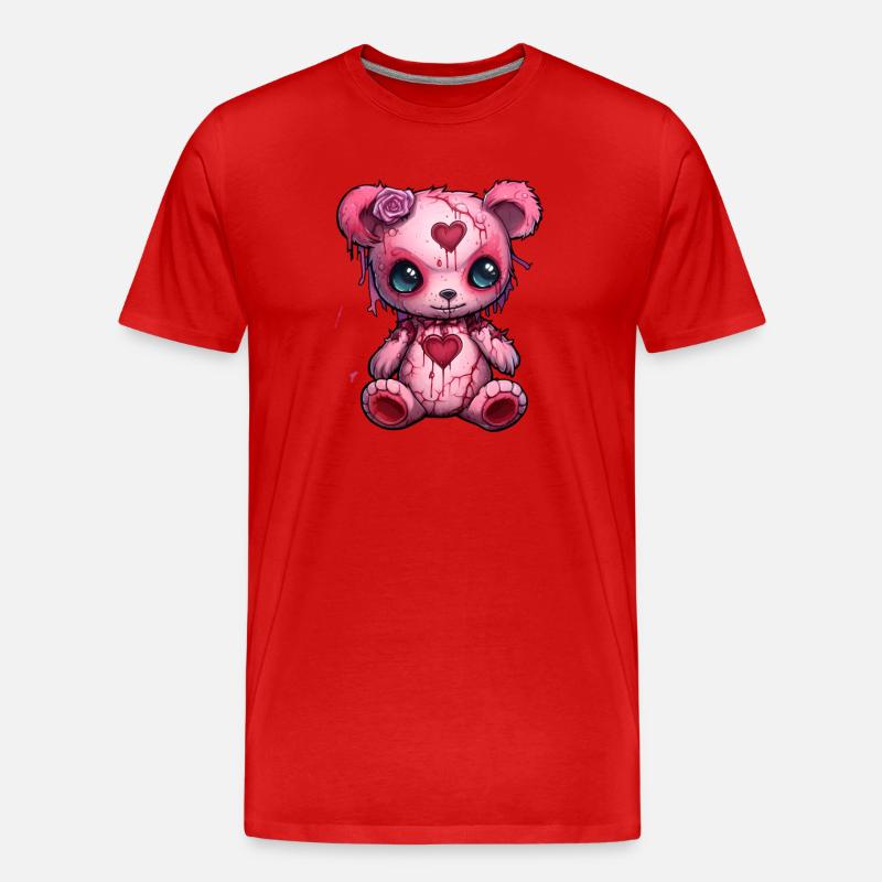 Bär Voodoo Goth Ästhetik - Männer Premium Bio T-Shirt - Rot