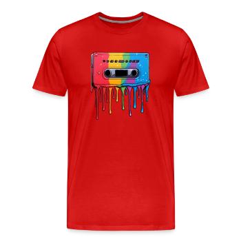 Gouttes de cassette - T-shirt bio Premium Homme - rouge - Devant - Damien (186cm)
