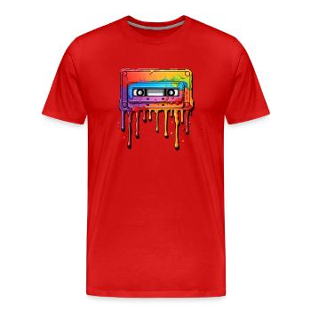 Kassette - Männer Premium Bio T-Shirt - Rot - Vorne - Damien (186cm)