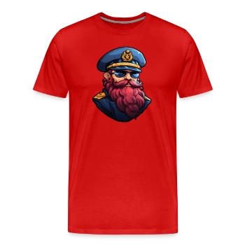 Matrose mit Bart - Männer Premium Bio T-Shirt - Rot - Vorne - Damien (186cm)