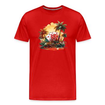 Casino - T-shirt bio Premium Homme - rouge - Devant - Damien (186cm)