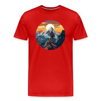 Alpinisme - T-shirt bio Premium Homme - rouge - Devant - Damien (186cm)