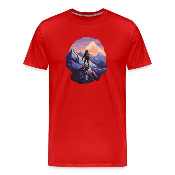 Alpinisme - T-shirt bio Premium Homme - rouge - Devant - Damien (186cm)