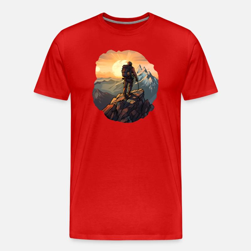 Bergsteigen - Männer Premium Bio T-Shirt - Rot