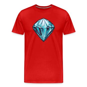 Diamant Kristall - Männer Premium Bio T-Shirt - Rot - Vorne - Damien (186cm)