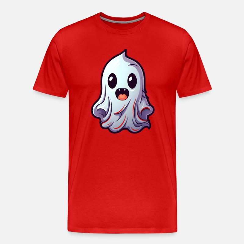 Niedlicher Geist Halloween - Männer Premium Bio T-Shirt - Rot
