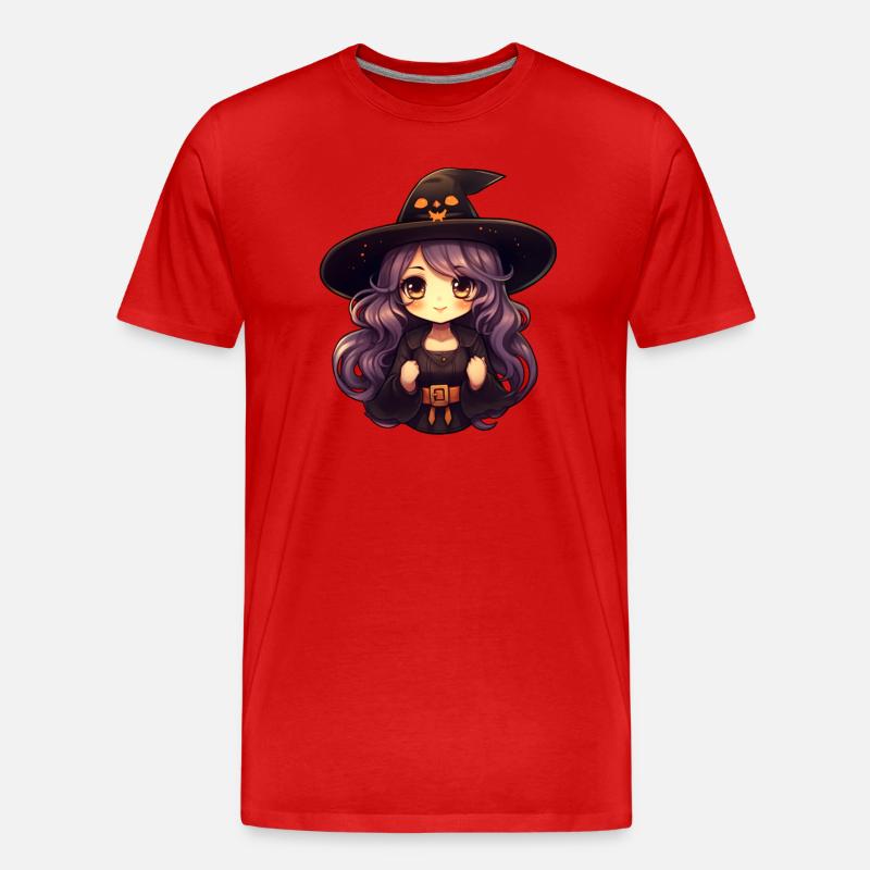 Comic Hexe - Männer Premium Bio T-Shirt - Rot