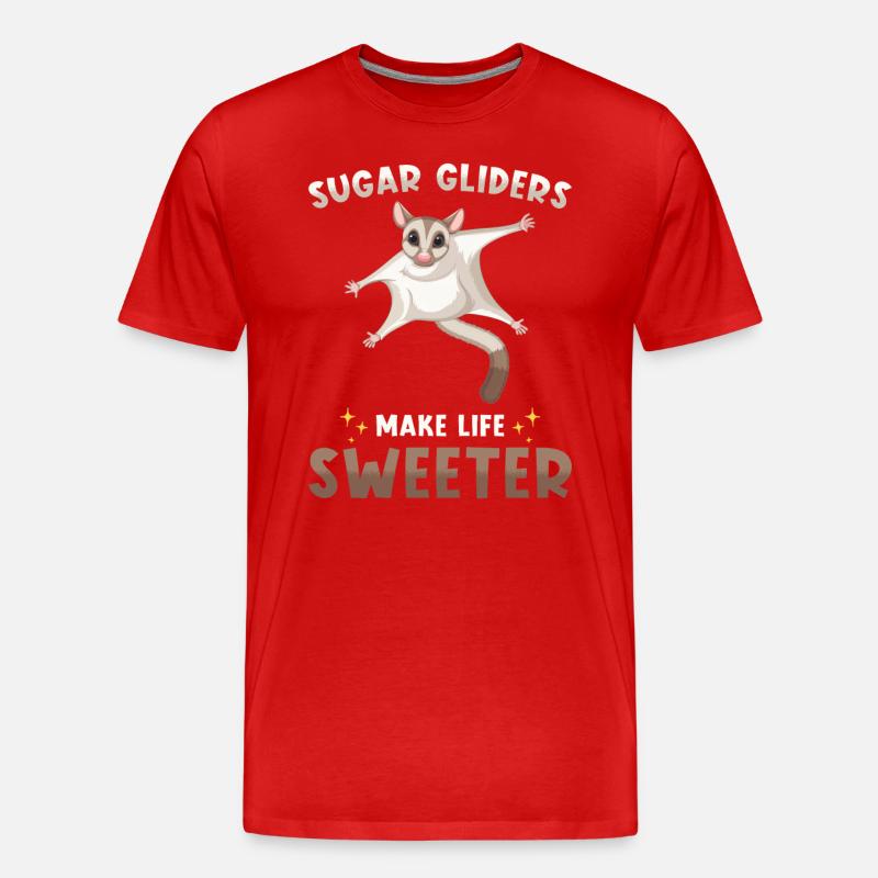 Sugar Glider Spruch - Männer Premium Bio T-Shirt - Rot