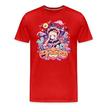Esthétique Anime Halloween - T-shirt bio Premium Homme - rouge - Devant - Damien (186cm)