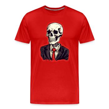 Costume d’Halloween squelette - T-shirt bio Premium Homme - rouge - Devant - Damien (186cm)