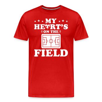 Soccer mom my heart is on the pitch - Men's Premium Organic T-Shirt - red - Front - Damien (186cm)