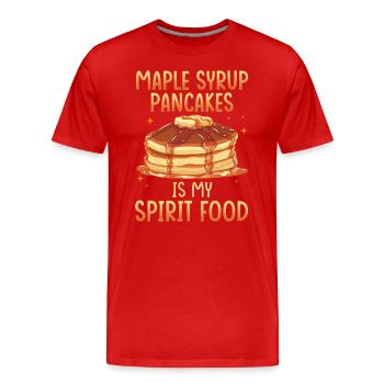 Les crêpes au sirop d’érable sont mon plat préféré - T-shirt bio Premium Homme - rouge - Devant - Damien (186cm)