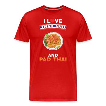 Pad Thai Thailand Thai Cuisine - Men's Premium Organic T-Shirt - red - Front - Damien (186cm)
