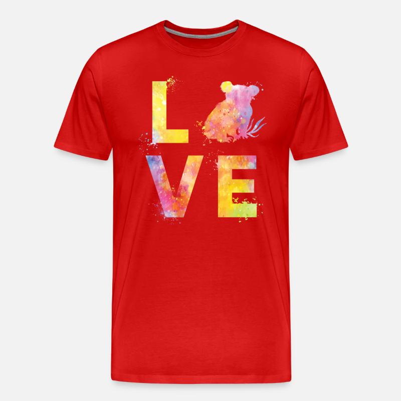 Koala liebe - Männer Premium Bio T-Shirt - Rot