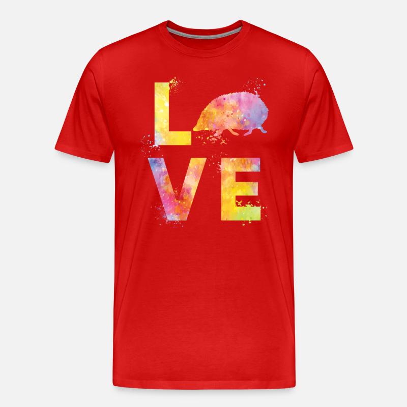 Igel liebe - Männer Premium Bio T-Shirt - Rot