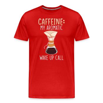 Kaffee Koffein Kaffeearoma Filterkaffee - Männer Premium Bio T-Shirt - Rot - Vorne - Damien (186cm)