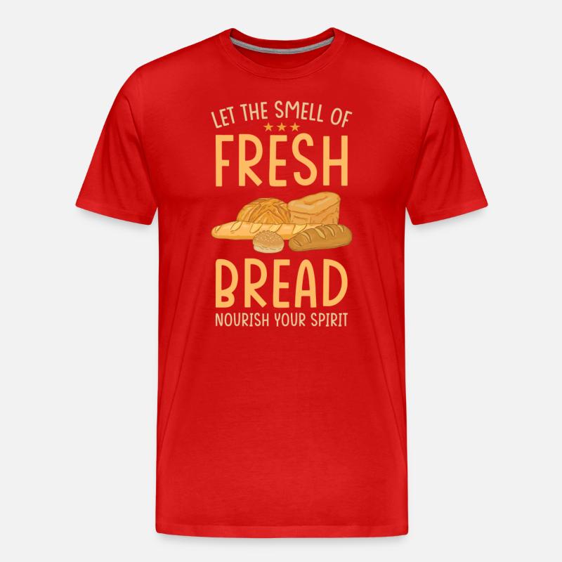 Brot Bäcker Backen - Männer Premium Bio T-Shirt - Rot