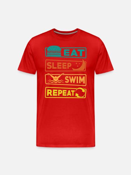 Manger Dormir Nager Répéter - T-shirt bio Premium Homme - rouge