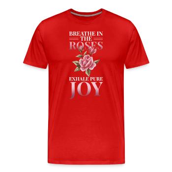 rose petals roses rose garden aroma rose scent - Men's Premium Organic T-Shirt - red - Front - Damien (186cm)