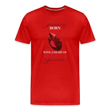 Geburtsstein Januar Granat - Männer Premium Bio T-Shirt - Rot - Vorne - Damien (186cm)
