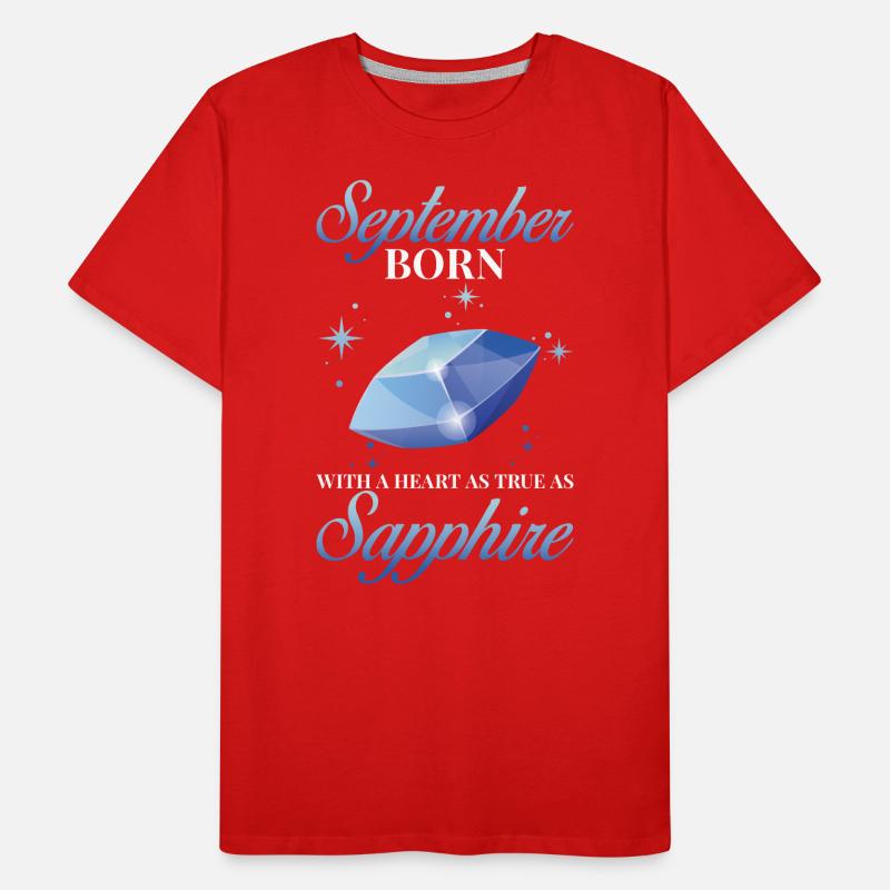 Pierre de naissance Septembre Saphir T-shirt bio Premium Homme