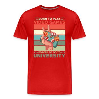 Joueurs nés pour jouer à des jeux vidéo - T-shirt bio Premium Homme - rouge - Devant - Damien (186cm)