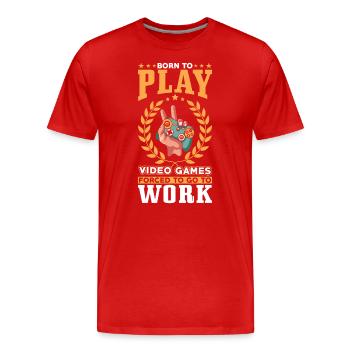 Joueurs nés pour jouer à des jeux vidéo - T-shirt bio Premium Homme - rouge - Devant - Damien (186cm)