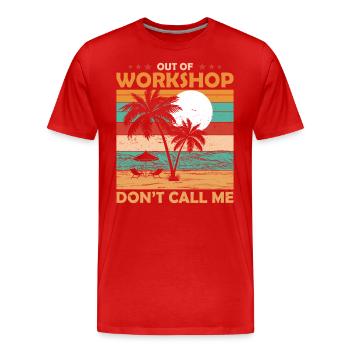 Retraite de l’ingénieur de la pension d’atelier - T-shirt bio Premium Homme - rouge - Devant - Damien (186cm)