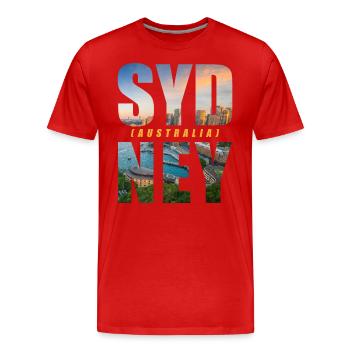 Sydney Australie Souvenir - T-shirt bio Premium Homme - rouge - Devant - Damien (186cm)
