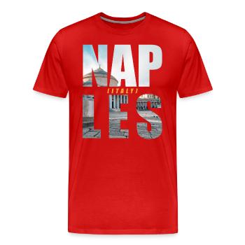 Naples Italie Souvenir - T-shirt bio Premium Homme - rouge - Devant - Damien (186cm)
