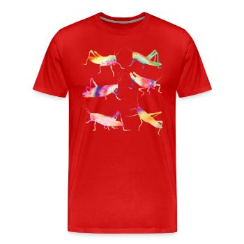 Grasshopper TIE DYE Vintage Grasshopper - Men's Premium Organic T-Shirt - red - Front - Damien (186cm)