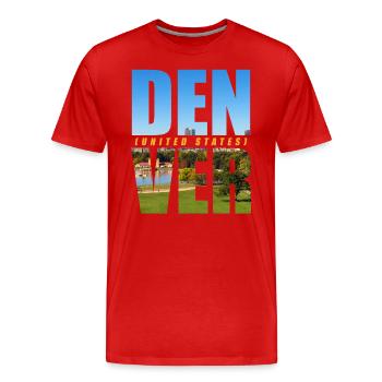 Denver USA Souvenir - Männer Premium Bio T-Shirt - Rot - Vorne - Damien (186cm)