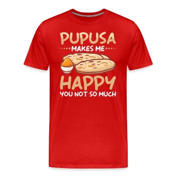 Pupusa Food Salvadoran Dish Tortilla - Men's Premium Organic T-Shirt - red - Front - Damien (186cm)