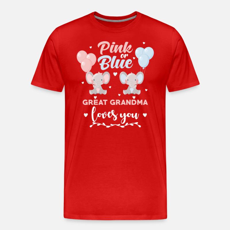 Rosa Oder Blauer Urgroßmutter Elefant - Männer Premium Bio T-Shirt - Rot