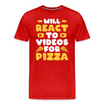 Reaction Streamer Video Reaktion Content Creator - Men's Premium Organic T-Shirt - red - Front - Damien (186cm)