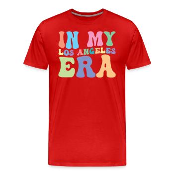 Los Angeles Retro Groovy - T-shirt bio Premium Homme - rouge - Devant - Damien (186cm)