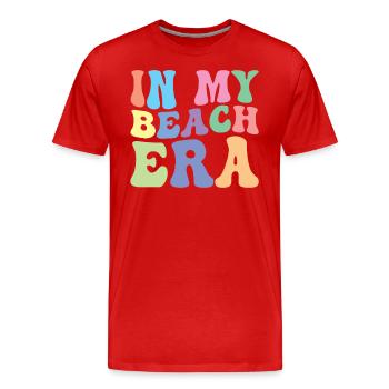 Plage Rétro Groovy Dans Mon - T-shirt bio Premium Homme - rouge - Devant - Damien (186cm)