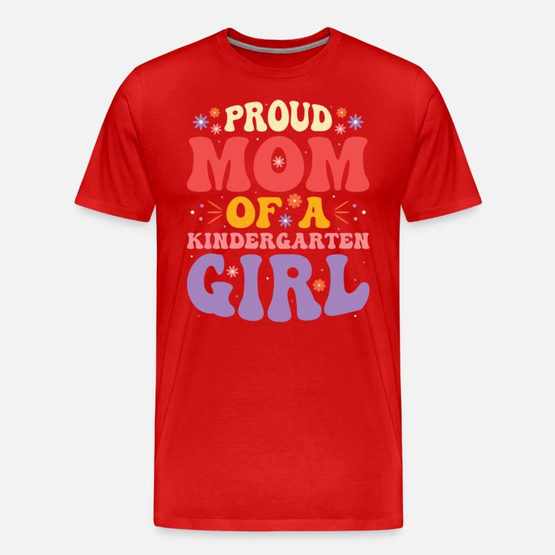 Stolze Mutter Eines Kindergartenmädchens - Männer Premium Bio T-Shirt - Rot
