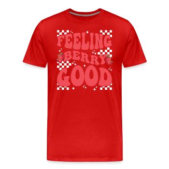 Baie Fraise Fruit Se sentir bien Baie - T-shirt bio Premium Homme - rouge - Devant - Damien (186cm)